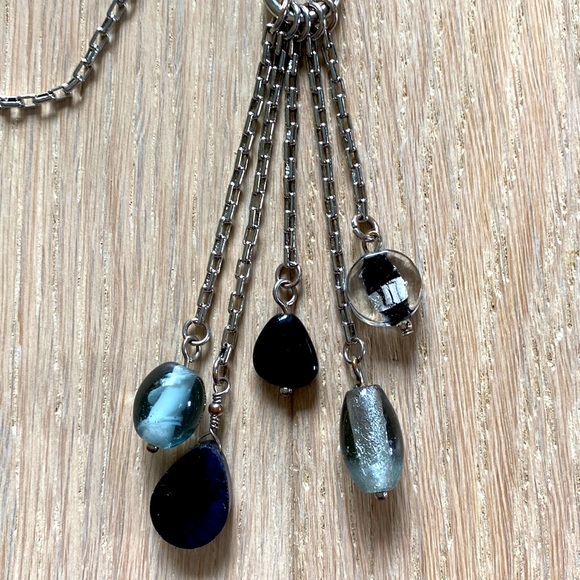 Convertible Silver and Black Bead Necklace - Picture 3 of 5